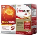 LABO Nutrition Vesseclear EX + NeuroREGAIN: Nattokinase NSK-SD, Elastin F za čisto in prilagodljivo krvno žilo, Kardiovaskularna in cirkulacija Podpora, Scallop pridobljeno PLASMALOGEN za poslabšanje možganov