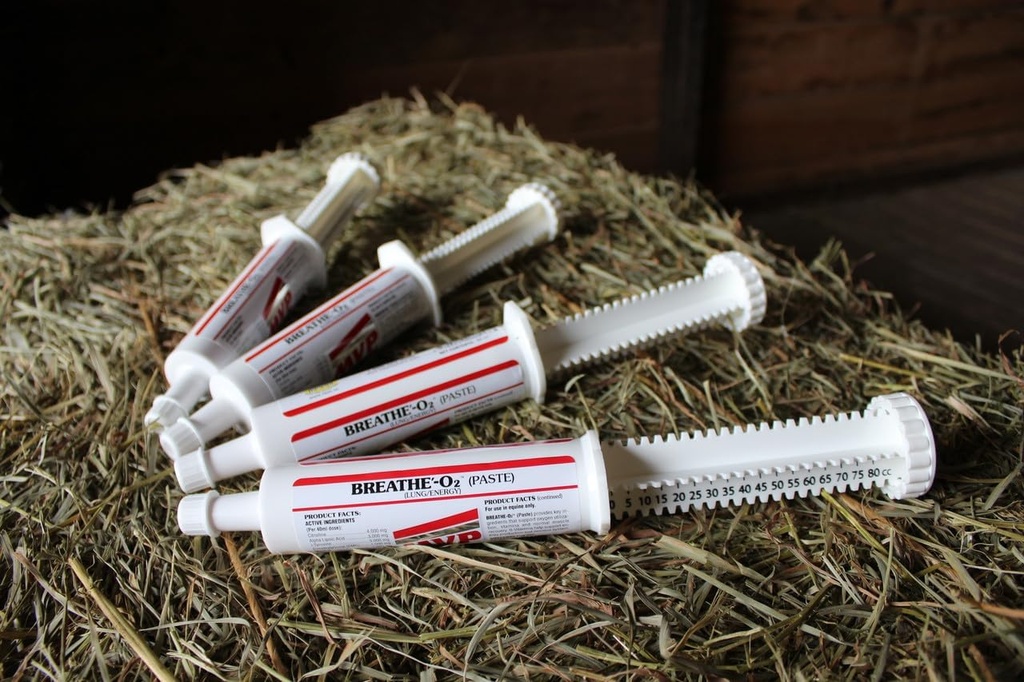 Dihanje O'2 4 - Pack (8 odmerkov) Pred Race Paste za podporo Lung/Airway funkcijo pri konjih