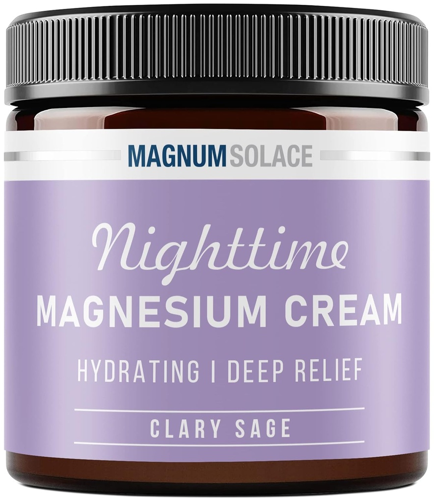 Magnezijev losjon – nočna magnezijeva krema – Nanesite na noge, roke ali prsni koš – topični magnezijev klorid – ZDA Made in varno za otroke (Clary Sage)