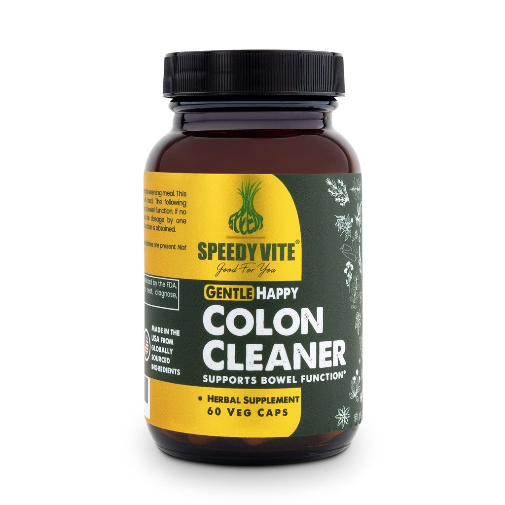 Happy Colon Nežna podpora za Bowel funkcijo* Aloe Vera Leaf Cascara Sagrada lubje Slippery Elm Senna Leaf Turčija Rhubarb Psyllium Barberry koren (60 Veg Caps)