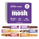 MOSH varietete Pack Keto Protein Bars, High Fiber, Low Carb, Gluten Free, High Protein, Brain Healthy Prigrizek z Ashwagandha, Lion's Mane, 6 grof