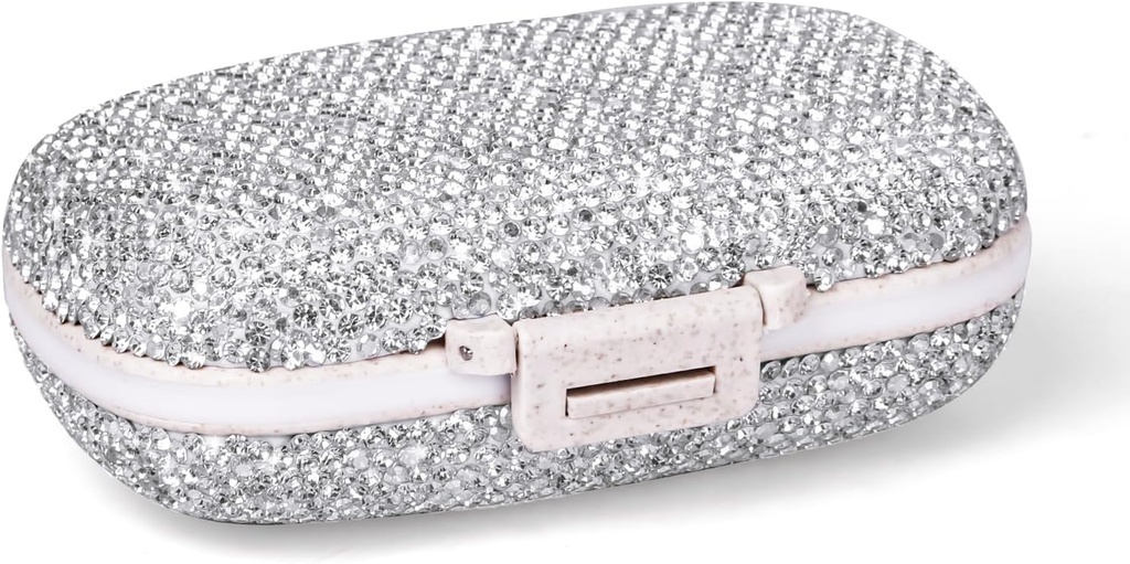 1Pack potovalne tablete Organizator, 8 Kompartmenti Prenosna tableta primeru, majhne tablete škatla za žepno zaporno Portable Medicine Vitamin Container (Sparkling Silver)