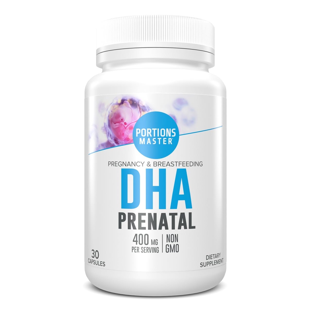 Portioni Master DHA Prenatal, renatal Omega-3 dodatek s 300 mg DHA,Podpora razvoj možganov in oči, Nosečnost in dojenje prehrana, Non-GMO, Gluten-free (30 Softgels)