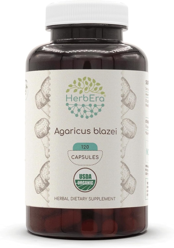 HerberEra Agaricus Blazei USDA Organic 120 Kapsule 