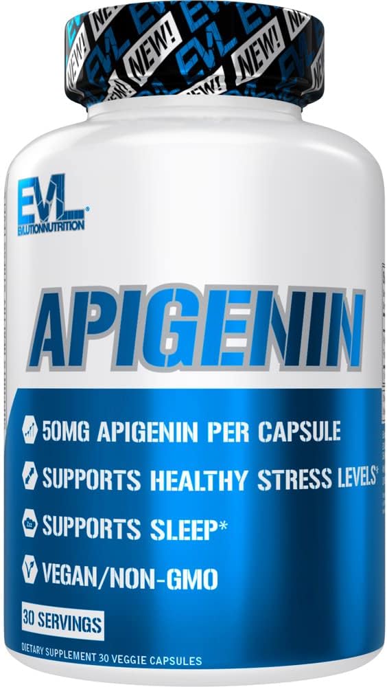 Evlucija Pure Apigenin Dodatek iz izvlečka kamilice - Sprostitev Apigenin 50mg Bioflavonoid Stres in podpora razpoloženju Nutrition Visoka biološka uporabnost Vegan Non-GMO Zeliščni spanje dodatek