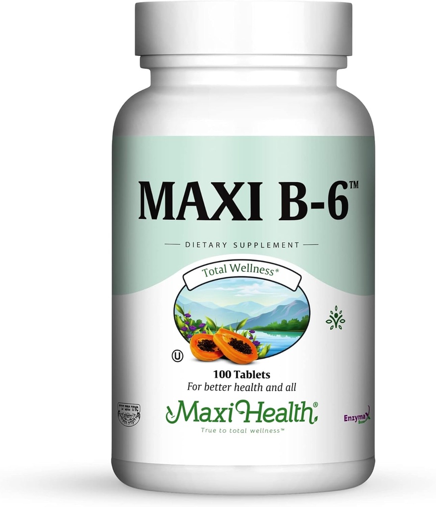 Maxi Health B-6 - Vitamin B6-100 mg Kardiovaskularno zdravje - 100 tablet - Košir (100 tablet)