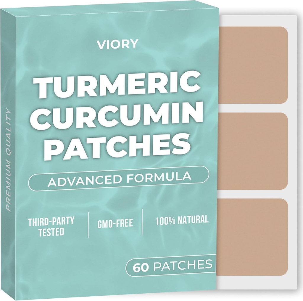 Kurkumin obliži (Pack of 60) - 100% naravni obliž za ženske in moške - z Biotin - podpora telesu - Izboljšana formula