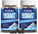 Shilajit Gummies 1000 MG, Organic Shilajit Supplement, 85+ Trace Minerals, z Ashwagandha, Gobe - Energija, Možgani, Podpora imunitete, za moške in ženske - 120 grof