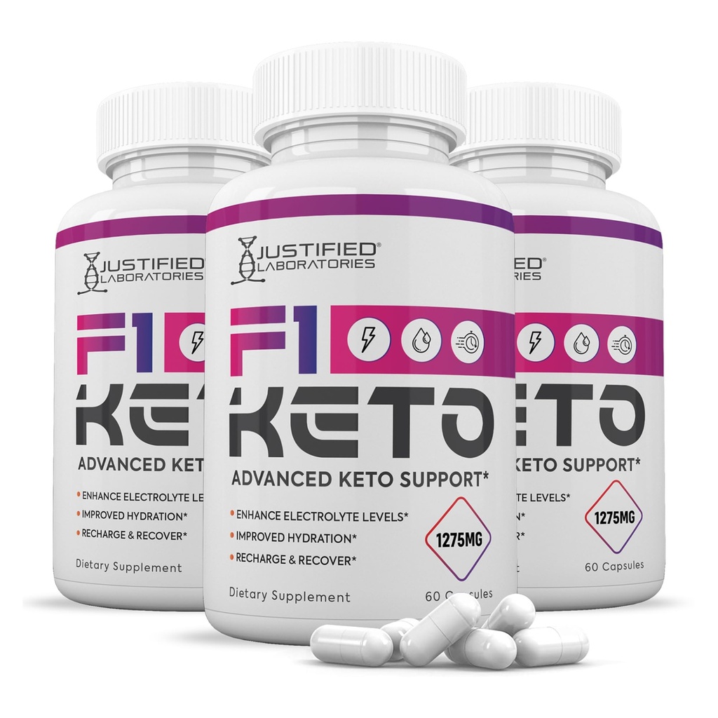 (3 pakiranje) F1 Keto tablete 1275MG Nova in izboljšana formula vsebuje Apple Cider kis Extra Deviško oljčno olje v prahu zeleni čaj List 180 kapsule