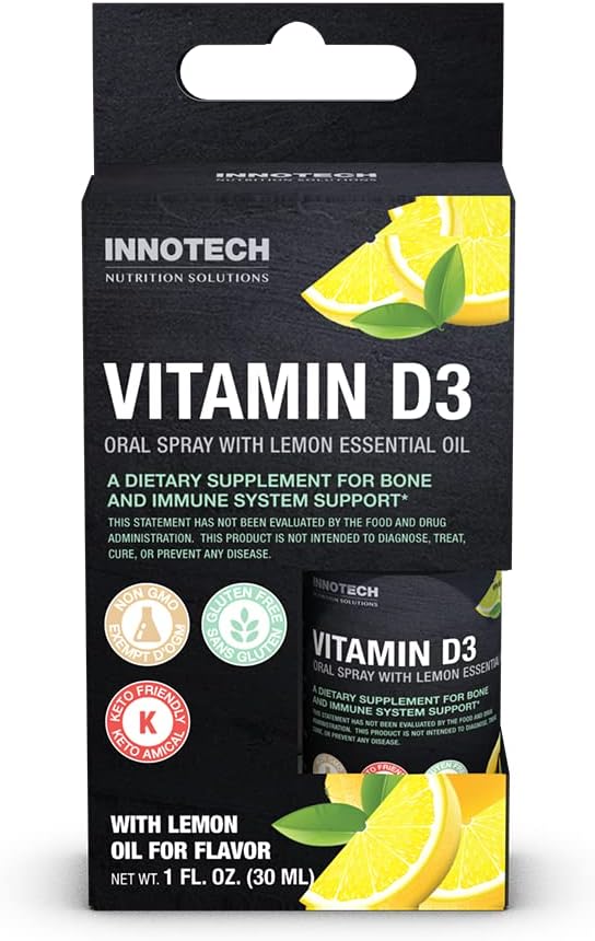INNOTECH Nutrition: Vitamin D3 peroralni pršilo, limonina aroma - 30 ml