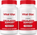 (2 pakiranji) Vital Glyc kapsule - uradna formula za podporo krvi, Vital Glyc krvni čistilec, Vital Glyc Glyco tablete Optimizer, podpira splošno zdravje in dobro počutje, Vital Glyc prašek (120 kapsul)
