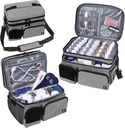 Double Layers Medicine Bag z Insolated Compartment tabletke Bottle Organizer z zaklenjeno Zipper, Travel Medicine Organizer z mehkimi rameni Straps za tablete, medicinske potrebščine