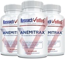 Raziskave Preverjena anemija Podpora - Replenish železo, Regulirajte hemoglobin, Izboljšajte energijo - železo, Vitamin C, Vitamin A, B12, Folat, BioPerin - 180 Kapsule - Vegan