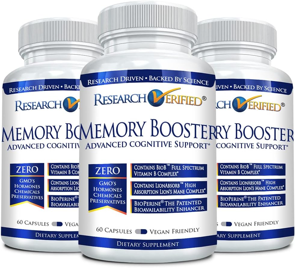 Raziskave Preverjen spomin Pospeševalec - Nootropic Supplement - Izboljšati kognicijo in spomin - Levji Mane, Ginkgo Biloba, BioPerin - 3 Mesec dobave - Non-GMO - Izdelano v ZDA