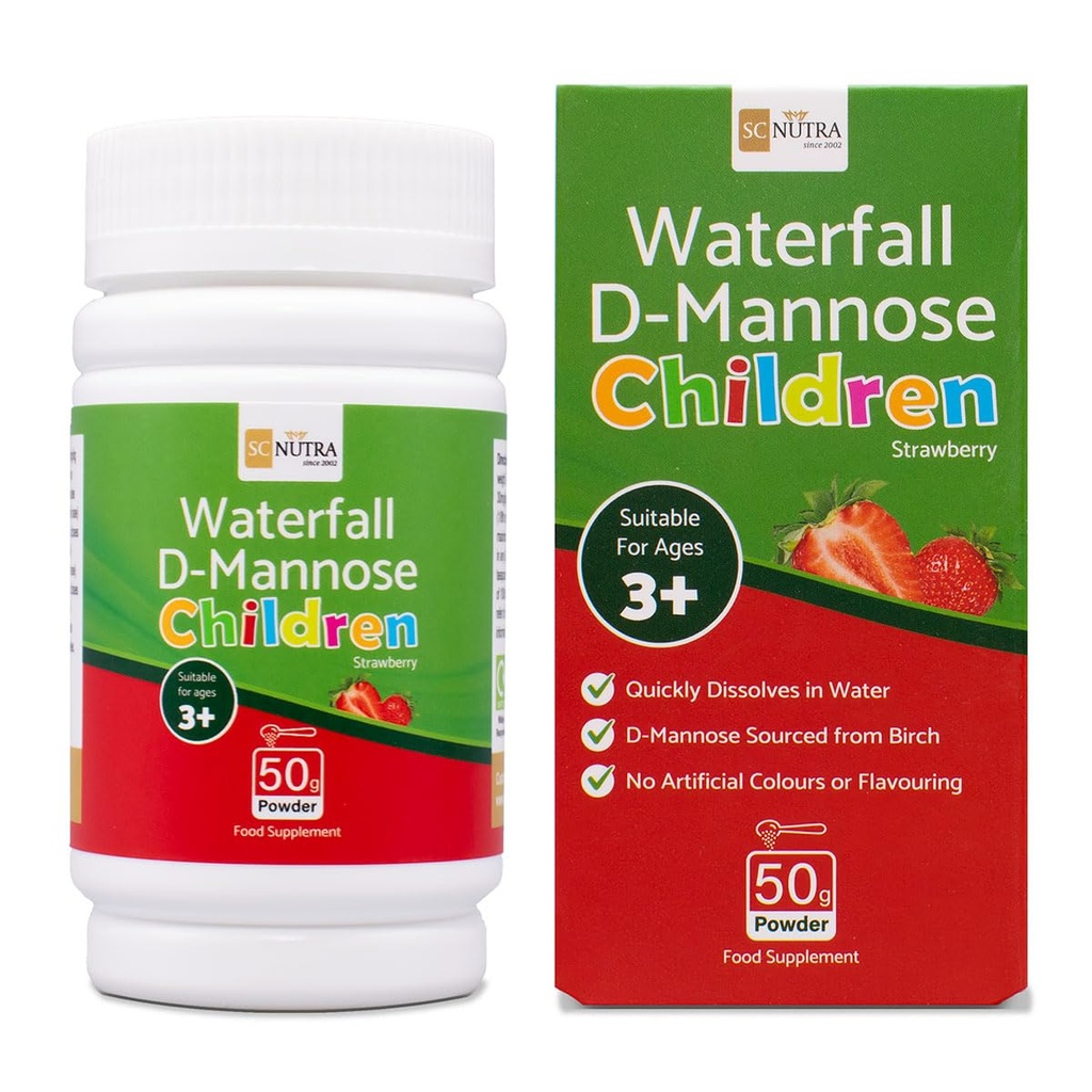 sc Nutra Waterfall D-Mannose Otroci Jagoda - Otroci D-mannoza Seveda izvira iz Birch (Sweet Cures)
