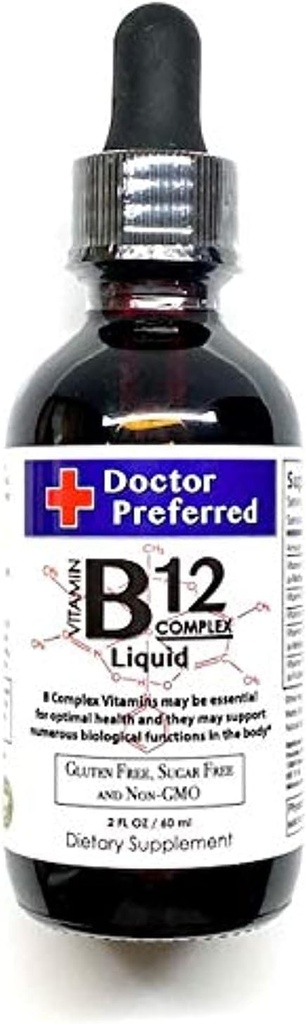 Vitamin B12 Kompleksna tekočina Podjezične kapljice Hitra absorpcija B2, B3, B5, B6 in B12. 2 fl oz - 60 dnevna dobava
