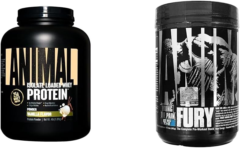 Animal Whey Isolate Whey Protein Powder – Izolat obremenjen za post vadbe in regeneracije in fury - Pred vadbe Powder dodatek za energijo in fokus