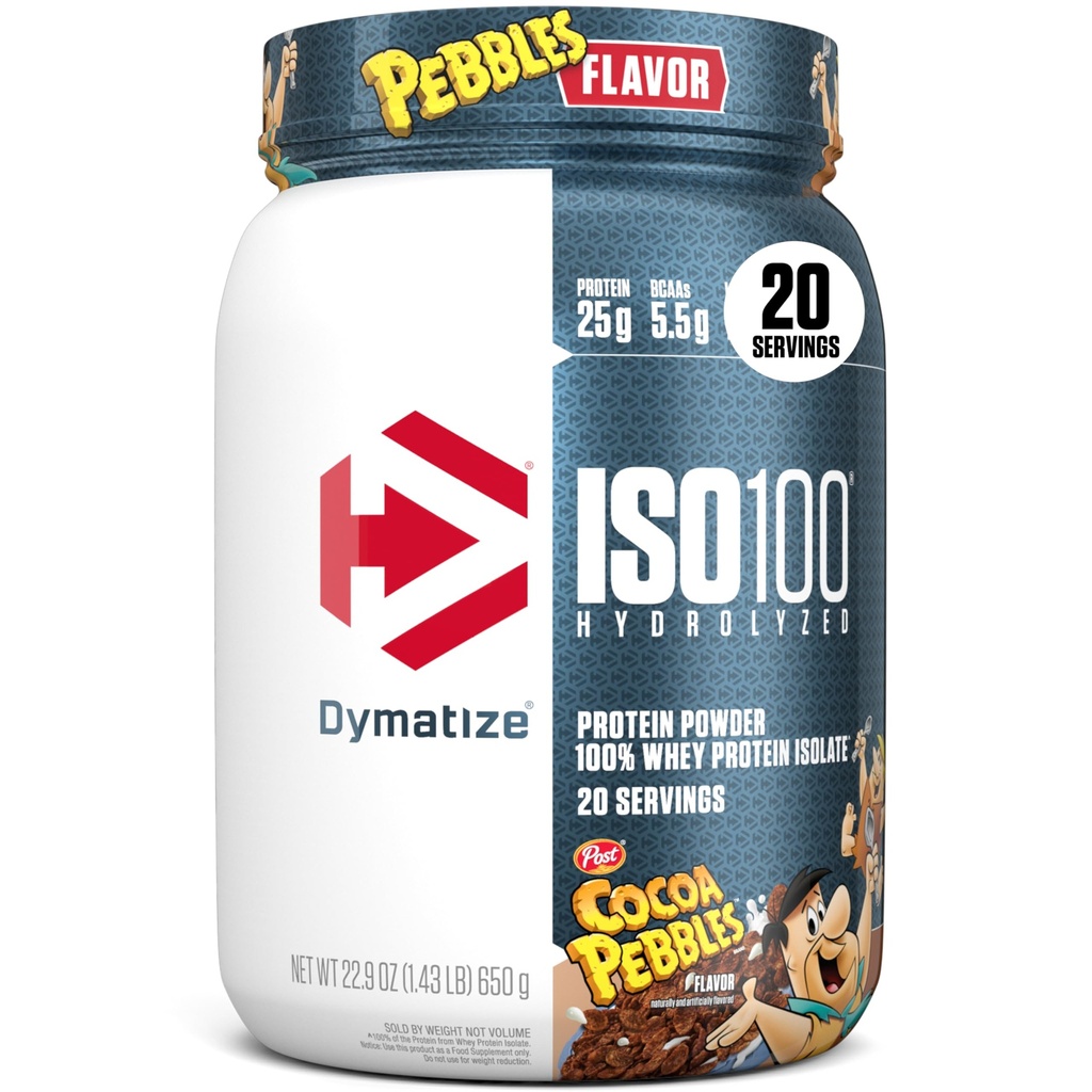 Dymatize x Cocoa Pebbles ISO100 Whey Protein Powder Izolat, 25g beljakovin, 20 Serving, 5,5g BCAA, 120 Cal., Gluten Free, 1g maščobe, 1g sladkorja, 2g Carb