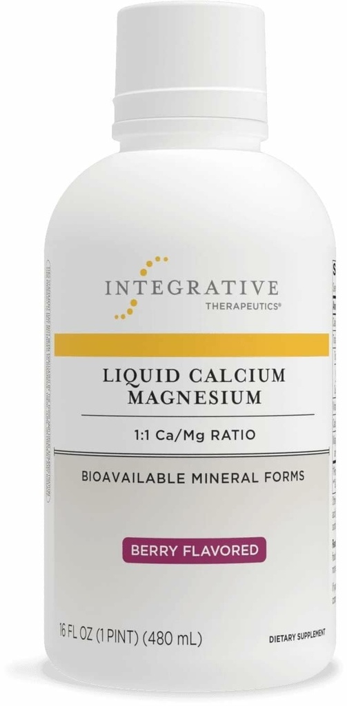 Integrativne terapije Tekoči kalcij Magnezij - Tekoči dodatek, ki podpira zdravje kosti* - Vključuje vitamin D3 & magnezijev kompleks - Gluten-free & Dairy-free - Berry, 16 oz (32 Servings)