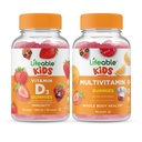 Življenjski vitamin D otroci + multivitaminski otroci, Gummies Bundle - odličen okus, Vitamin dodatek, Gluten brezplačno, GSO brezplačno, Žvečljivi gumi