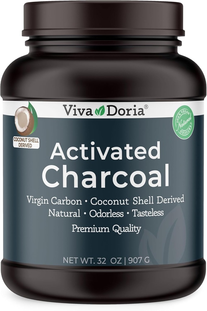 Viva Doria Devica Aktiviran Charcoal prašek, Kokosove školjke, Stopnja hrane, 32 Oz