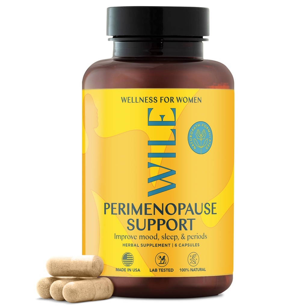 WILE Menopause in Perimenopavze dopolnila za ženske z Ashwagandha - Menopavzalni simptomi Relief za stres, vročih Flashes, nočno potenje - zdravo spanje in Hormone Balance Podpora, Vegan, 30 Sluge