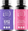 Happy Healthy Hippie Vaginal Probiotics za ženske & Pojdi s podporo Flow Menopause