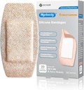 Silikonski lepilni pasovi velike velikosti za občutljivo krhko kožo 2"x4" 20 Count Fleksibilne tkanine Latex Free Hypoallergene XL Bandages for Adhesive Alergy Rane