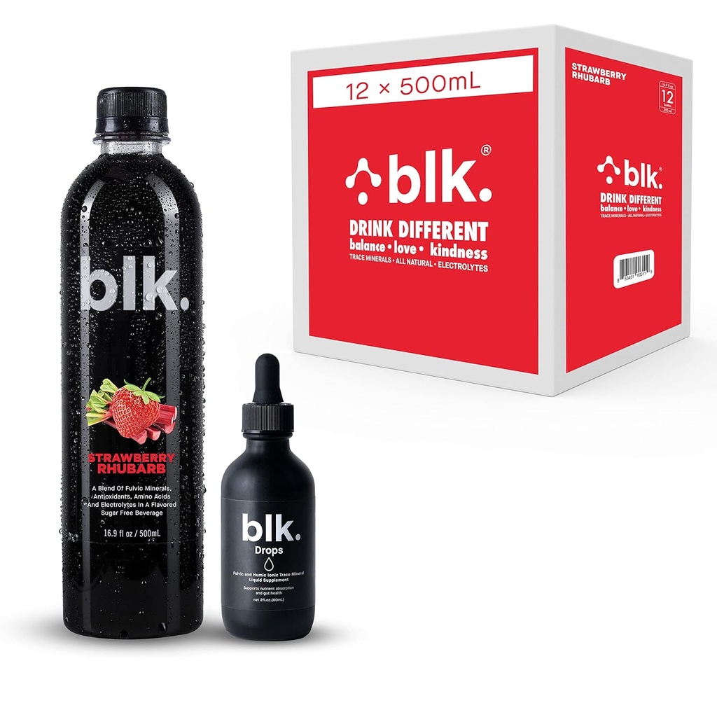 12ct Jagodna rabarbara in 1ct Zgoščena blk. Kapljice in biorazpoložljiva Fulvic & Humic Acid več kot 77 Trace Minerali pomagajo popraviti in obnoviti celice in bistvene minerale v telesu