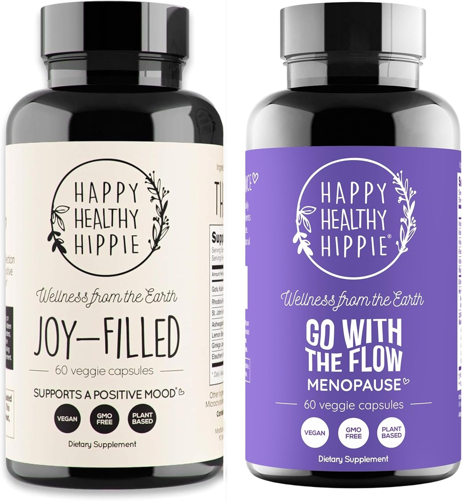 Happy Healthy Hipie Pojdi z Flow Menopause podporo in veselje zapolnjeno podporo razpoloženja