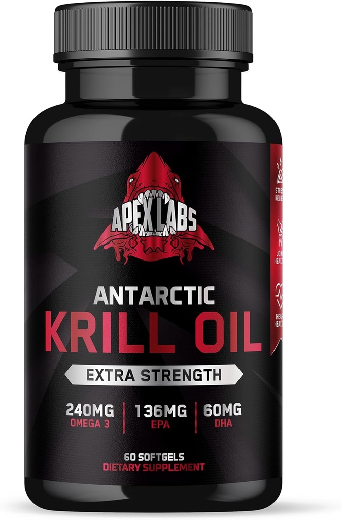 Antarktično olje krila 1000 mg z Omega-3s EPA, DHA, Astaksantin in fosfolipidi 60 Softgels