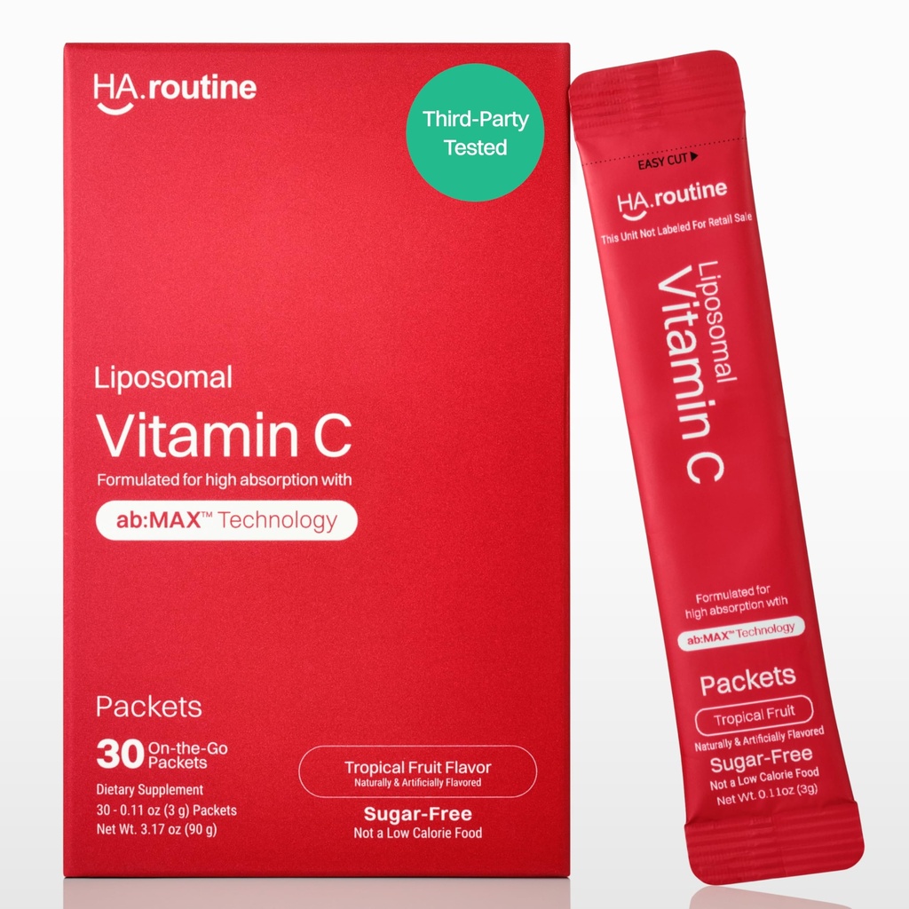 Liposomski vitamin C v prahu, brez sladkorja aromatizirani paketi za odrasle, 500mg on-the-go imunski dodatek, močan antioksidant, energijski spodbujevalec- 30x Packets, tropski sadni aromator