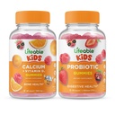 Življenjski kalcij z vitaminom D Otroci + probiotik 2 milijarda CFU otroci, Gummies Bundle - odličen okus, Vitamin dodatek, Gluten brezplačno, GSO brezplačno, Žvečljivi gumi