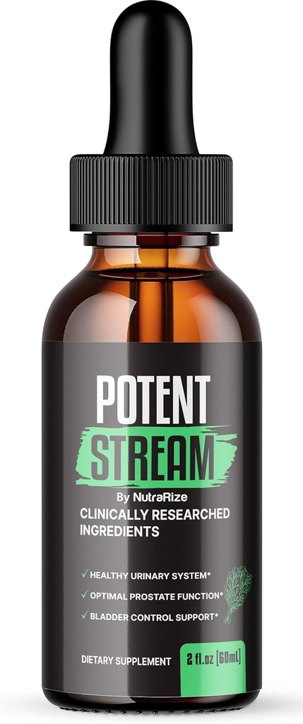 NutraRize Potent Stream kapljice, Napredna prostate dodatek - naravna podpora za zdravje prostate, Največja moč, Mnenja (30 strežnice)