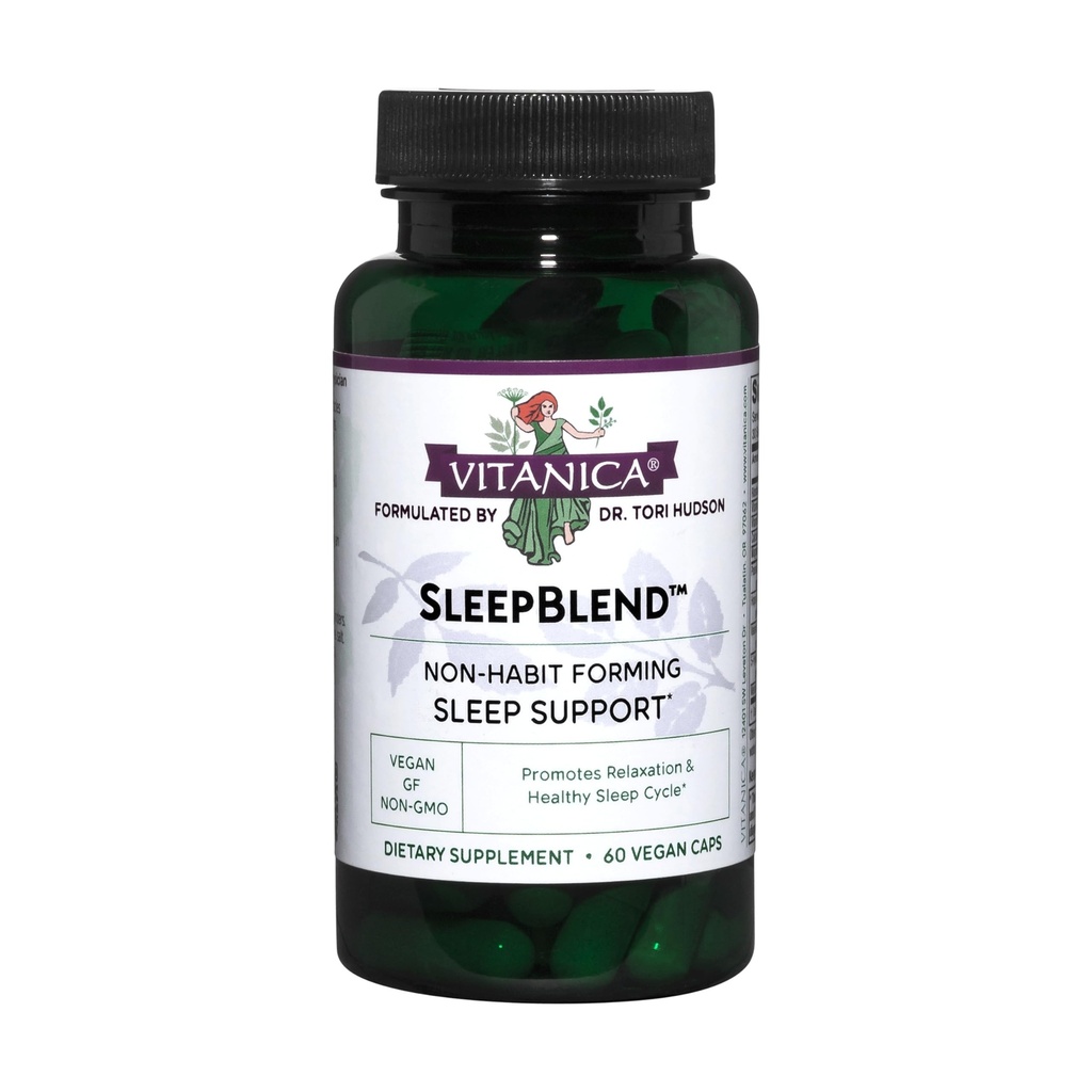 Vitanica Sleepblend, nenavadna podpora za spanje dodatek, z Melatonin, Valerian Koren, Pasijonka in hmelj, Vegan, 60 Kapsule