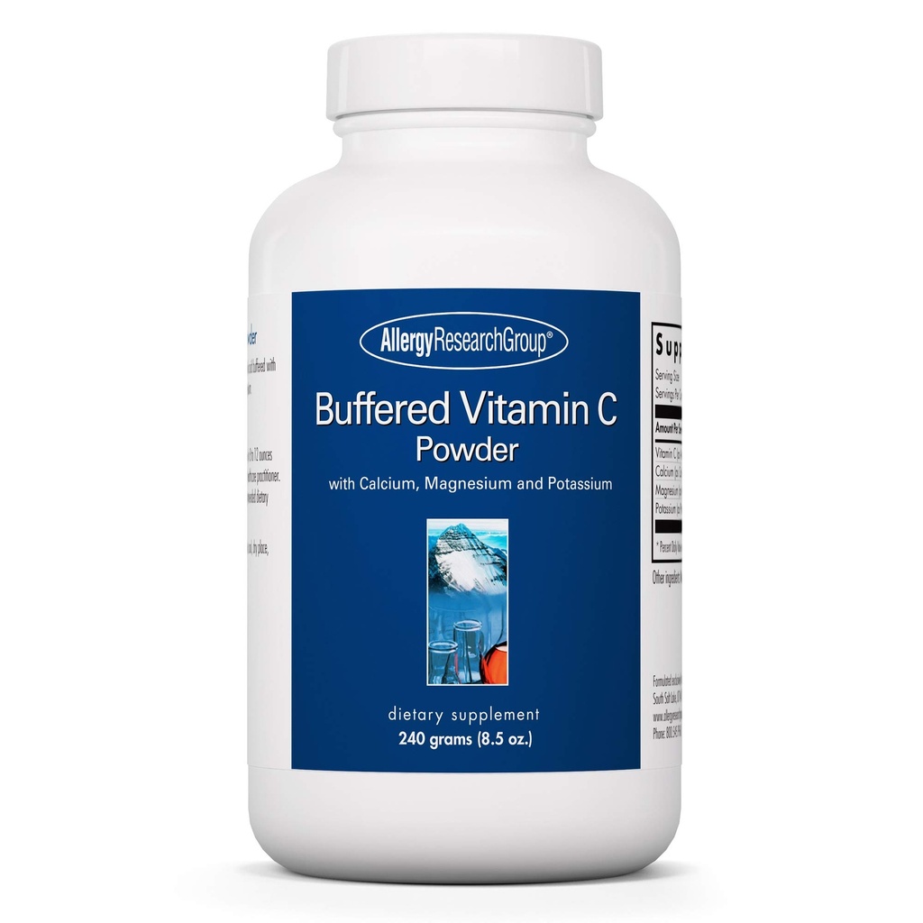 Raziskovalna skupina za alergije - puferirani vitamin C v prahu - antioksidant, imunogen, kalcij/mag/K - 240 g (8,5 oz)