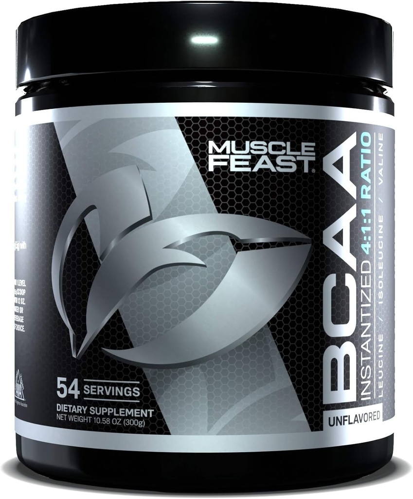 Muscle Fest Vegan BCAA Prašek 4:1:1 Razmerje Keto Prijazen sladkor brezplačno Post Workout okrevanje, brez arome, 300g...