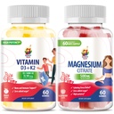 Vitamin D3 K2 Gummies 5000 i.e. - Imune & Bone Supor & Magnezium Gummies za otroke in odrasle - 500mg