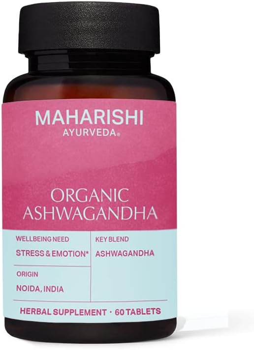 Organic Ashwagandha | 60 Herbal Tablets - 500 mg ea. | Stress Management™ | Promotes Stamina & Energy
