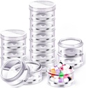 Sieral 2 Pack 7 Day Stackable tablete Organizatorji okrogle tablete Organizator primera Stackable Tedenski dodatki Vitamini Posamezni skladiščni zabojniki Škatle Imetnik Dispenser z Lids za potovalno medicino, Počisti