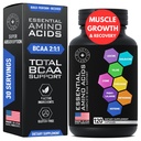 Esencialne aminokisline Dopolnilo za ženske in moške - Vegan BCAA Aminokisline kompleks za rast mišic z vsemi 9 BCAA Essential Aminos - Napredna delovna moč in regeneracija Formula - 120 EAA BCAA tablete