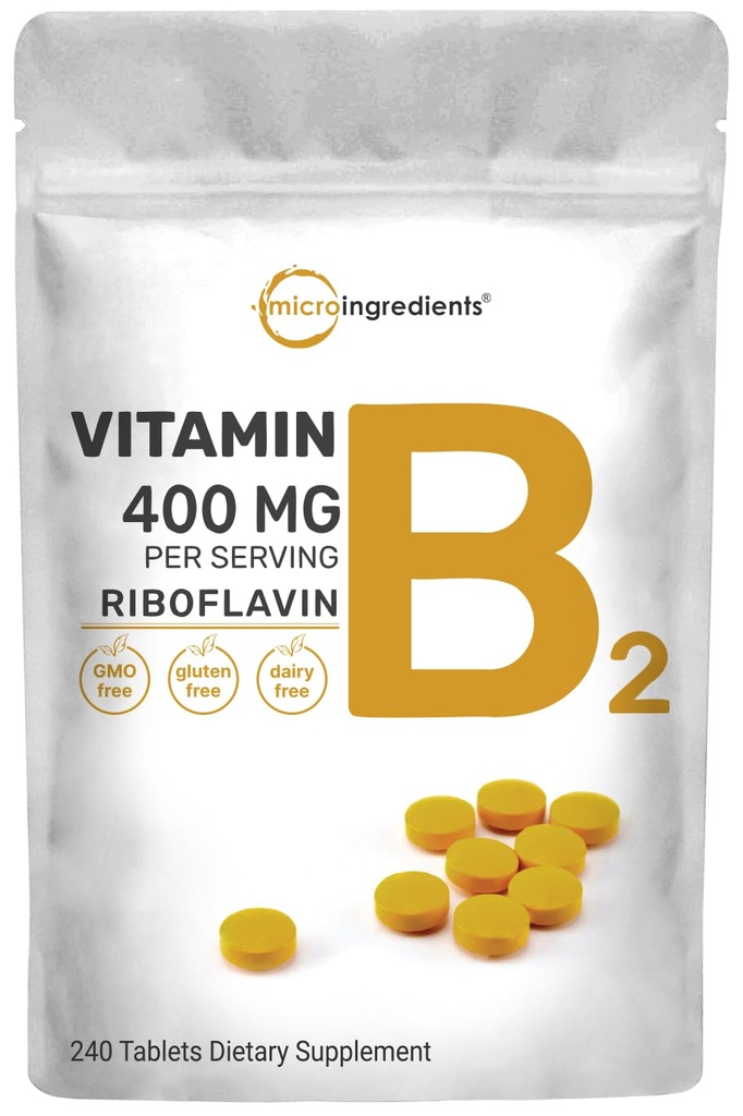 Mikro sestavine Riboflavin Vitamin B2, 400mg na postrežbo, 240 Mini tablete 