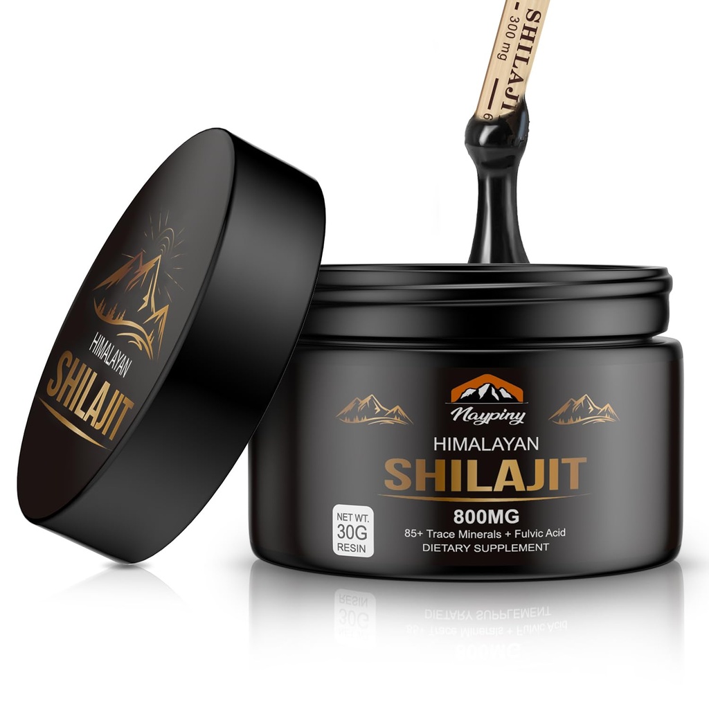 Shilajit Pure Himalayan Organic Resin - 800mg Gold stopnje Shilajit Resin s Fulvic Acid & 85+ Trace Minerali kompleks za energijo, moč in imuniteto, Shilajit za moške in ženske, 800mg