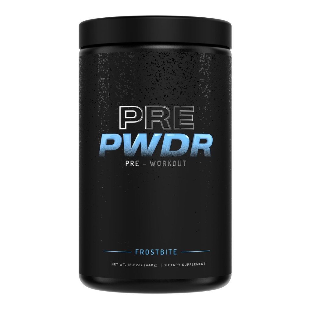 PWDRS pred-workout prašek, vse naravno Pred vadbo za energijo, črpalko, vzdržljivost in moč, s kofeinom (Frostbit)