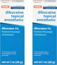 Rugby Dibukain Topična Anestetika 1% Hemorrhoid Mazilo - Bolečina Relief Cream za srbenje in opekline, Hemorhoid zdravljenje, Anti srbečica krema 1 Oz (2 paket)