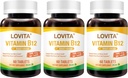 Lovita Vitamin B12 1000 mcg (B12 Vitamini kot Cyanocobalamin), čas sprostitve B12, Vegan-prijazno, Podpira živčni sistem, 60 Vegetarian tablete (2 mesec dobave) (Pack 3)