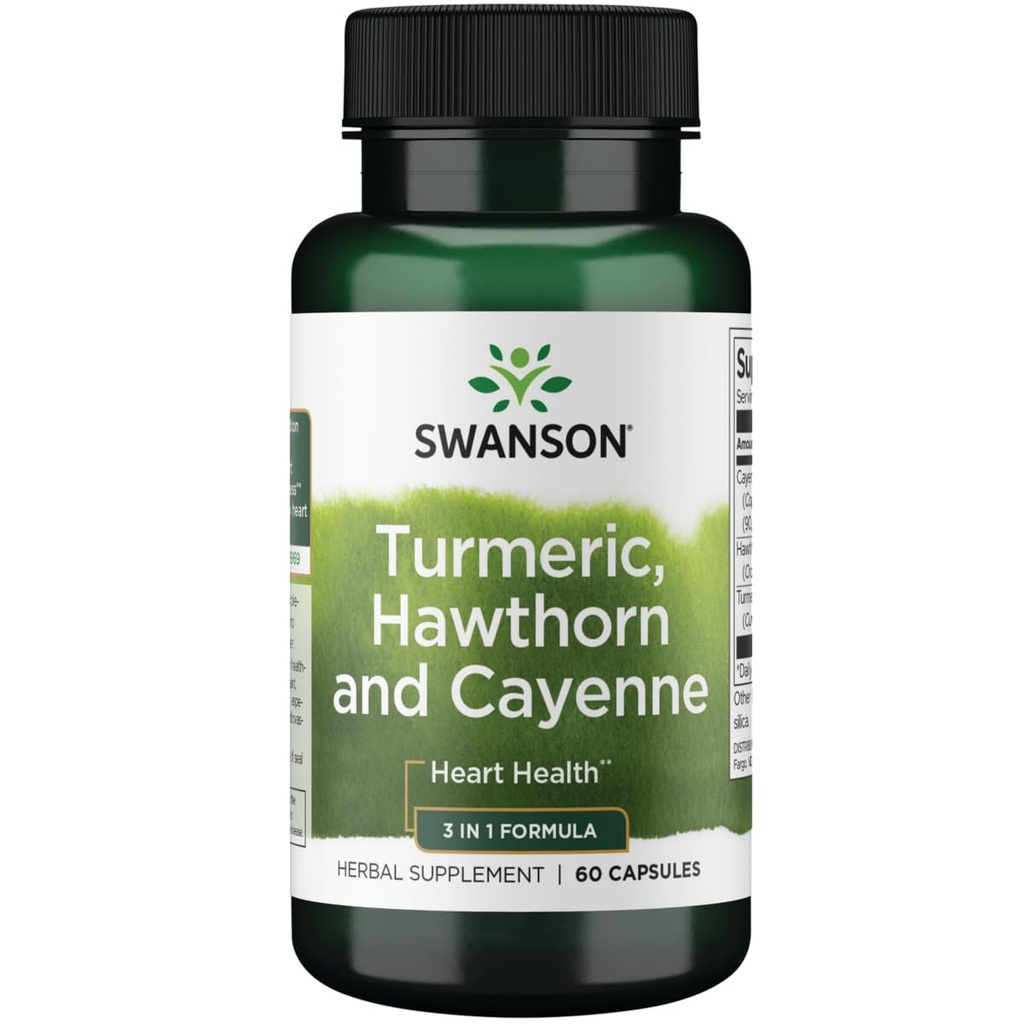 Swanson Full Spectrum Turmeric Hawthorn & Cayenne 60 kapsul