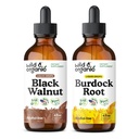 Divja in organska črna oreščkova tinktura 4 fl oz & burdock korenska tinktura 4 fl oz