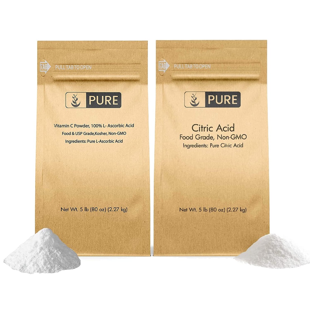 Pure Original Ingredients Vitamin C Powder and Citric Acid Powder