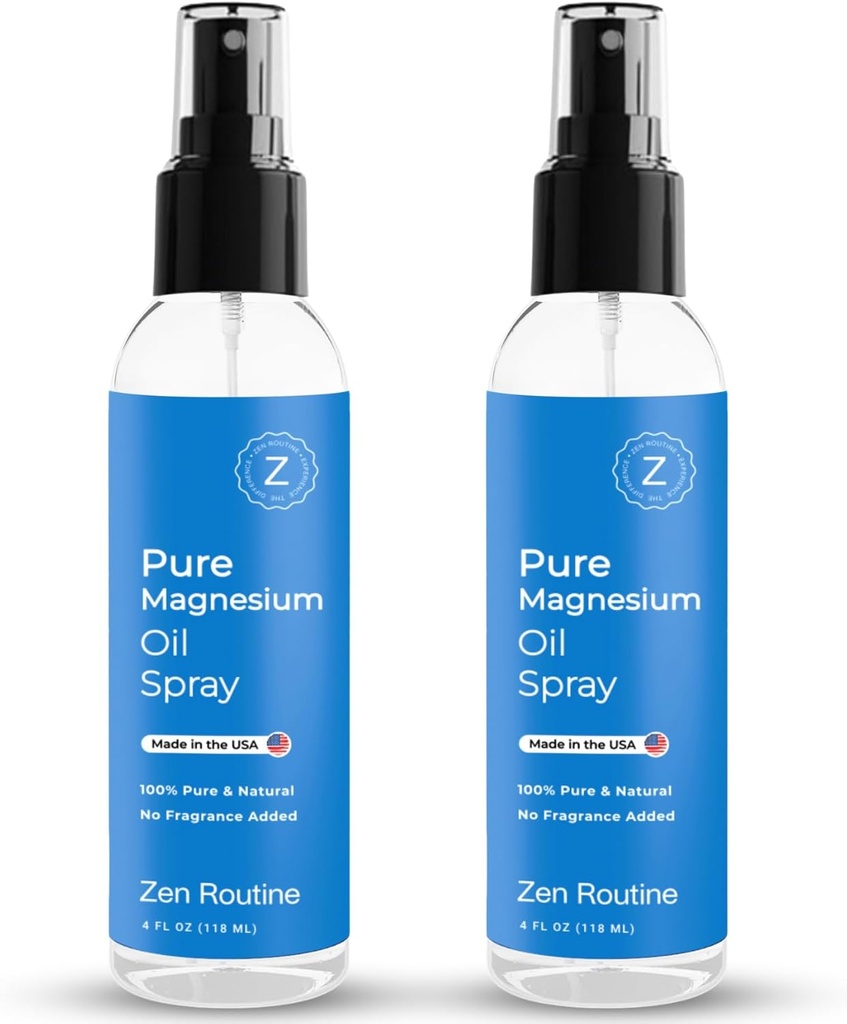 Čisto magnezijevo olje Spray – 4oz (2 Pack) Organic USP stopnja, Topical Magnezij Spray za noge, Kramps noge, upravljanje teže, Aceite de Magnesio, naravne soli in antičnih mineralov – Izdelano v ZDA